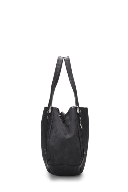 Gucci, sac fourre-tout Abbey en nylon noir GG d'origine d'occasion, noir