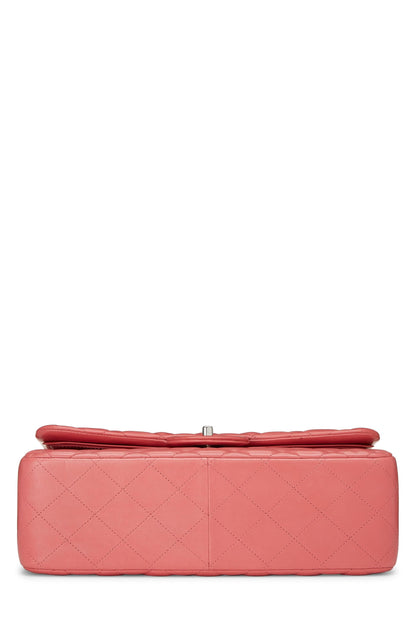 Chanel, Pre-Loved Pink Quilted Lambskin New Classic Double Flap Jumbo, Pink