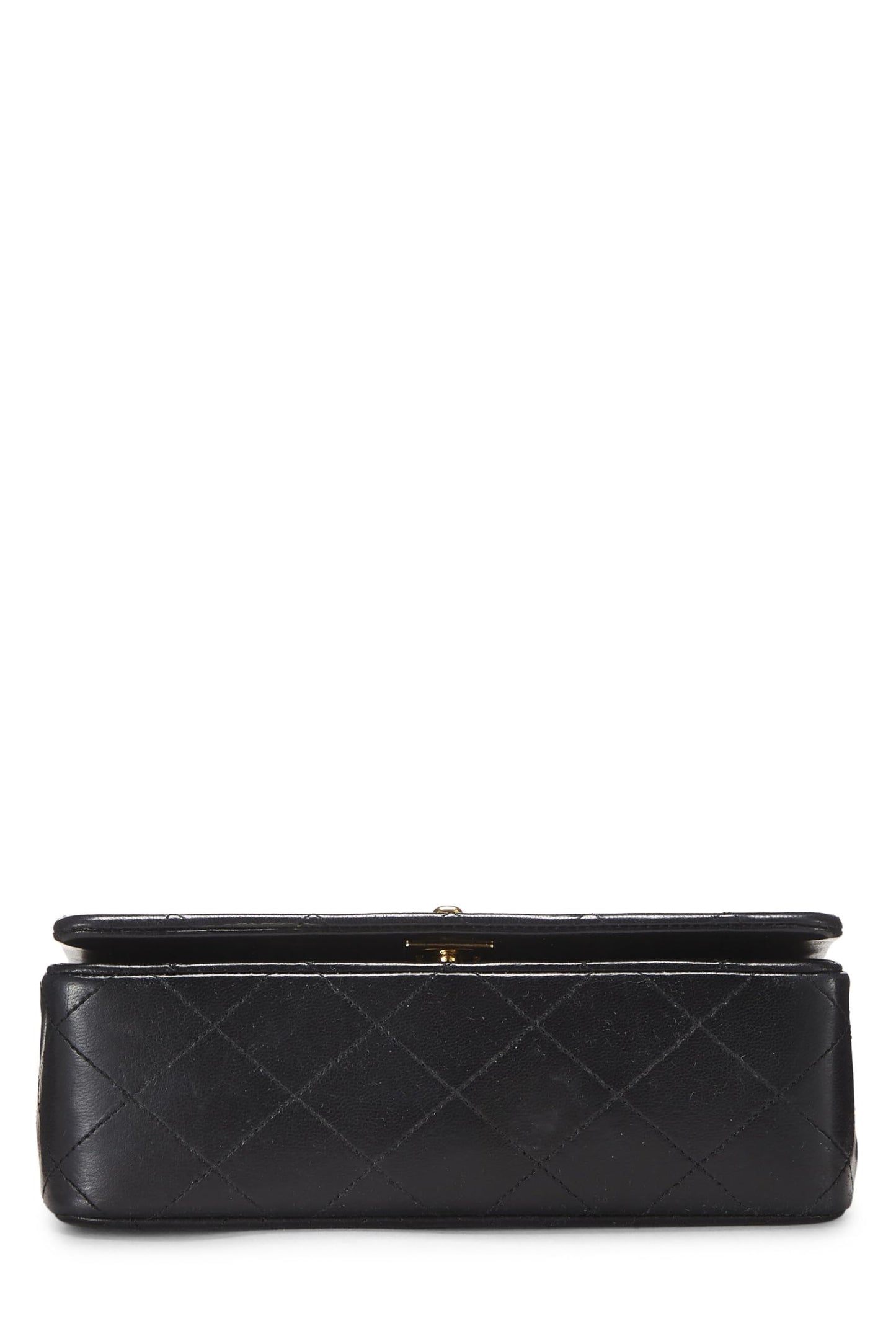 Chanel, Mini sac à rabat en cuir d'agneau matelassé noir d'occasion, noir