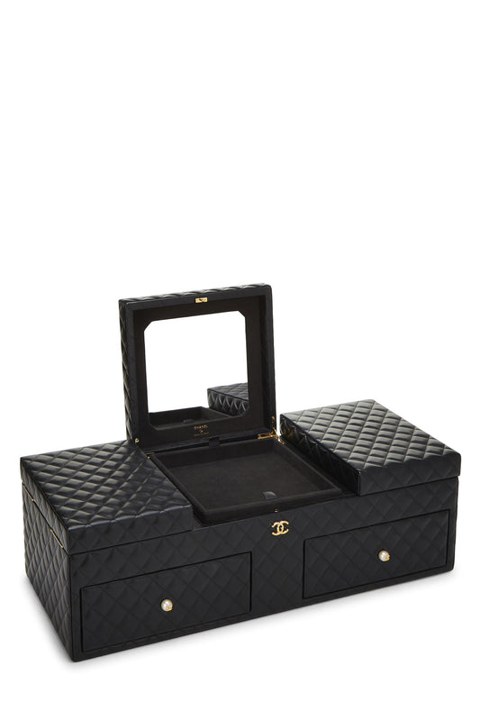 Chanel, Pre-Loved Black Quilted Lambskin Jewelry Chest Large, Black