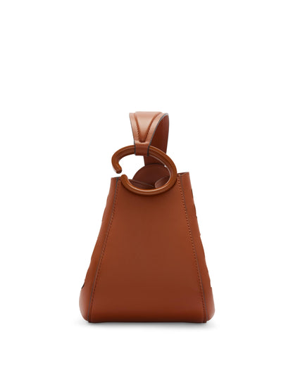 Oscar de la Renta, bolso con asa en forma de O cortado con láser, café