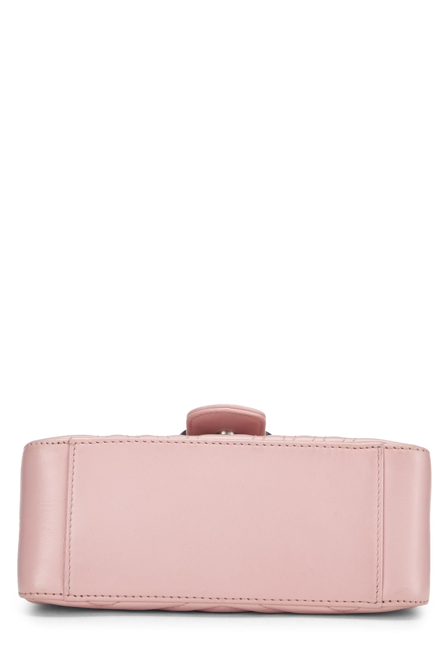 Gucci, Mini sac à main à rabat en cuir rose GG Marmont d'occasion, rose