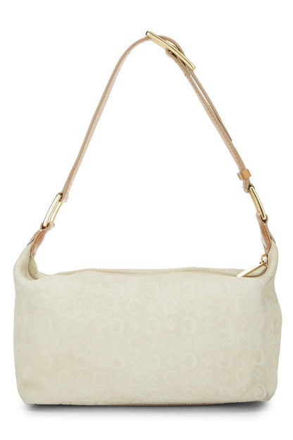 Céline, Pre-Loved Beige Suede Macadam Shoulder Bag, Beige