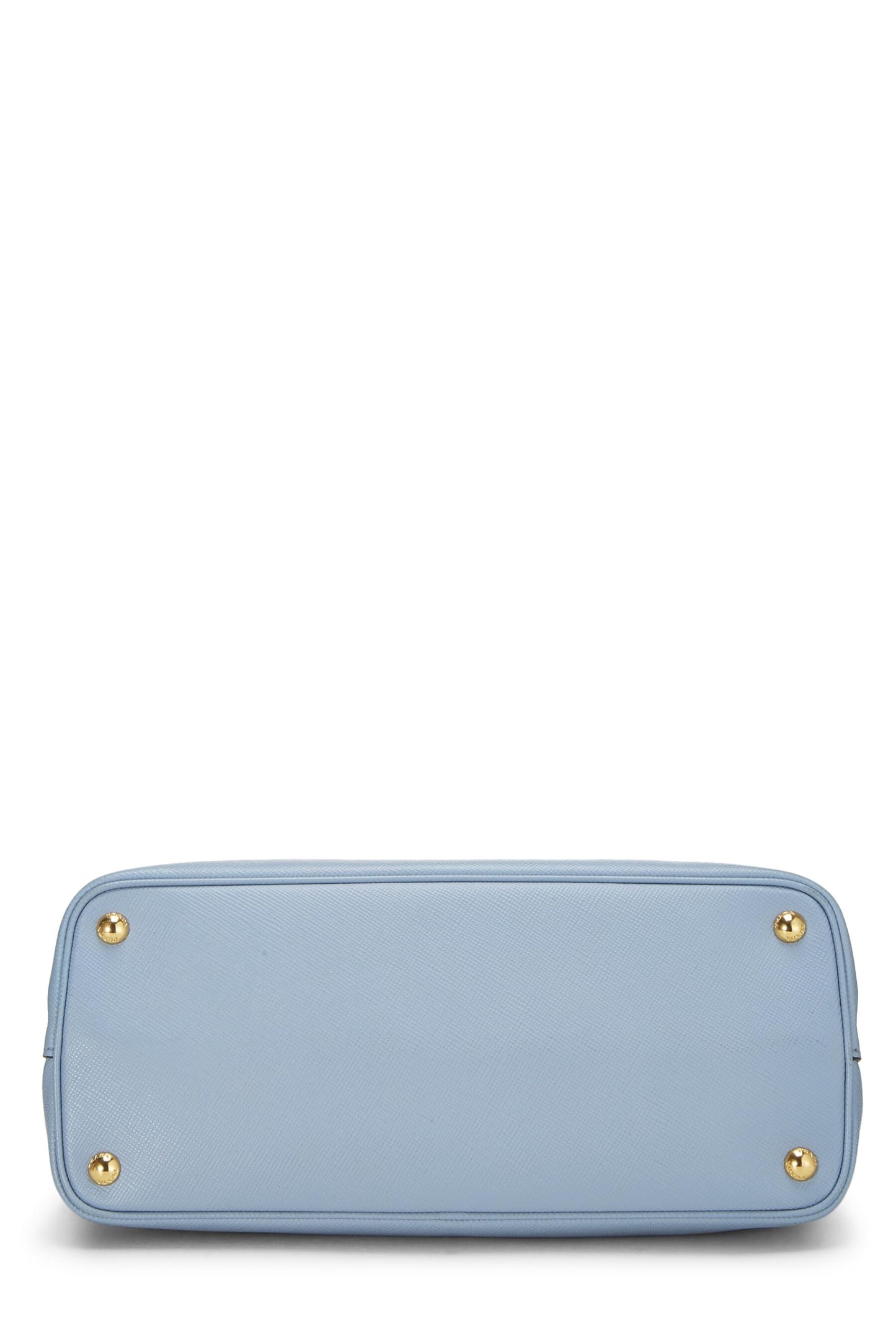 Prada, sac fourre-tout double taille moyenne en saffiano bleu d'occasion, bleu