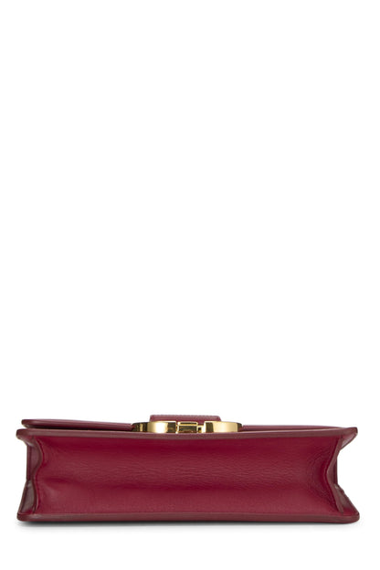 Dior, sac 30 Montaigne Box en cuir de veau bordeaux d'occasion, bordeaux