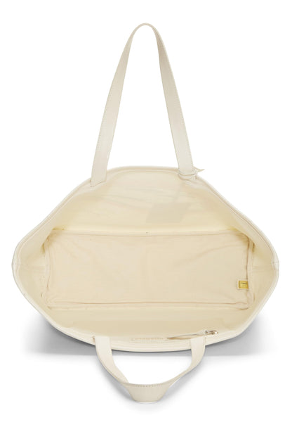 Chanel, Pre-Loved White Canvas Mobile Art Tote, White