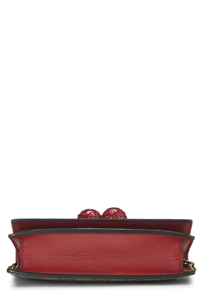 Gucci, Pre-Loved Original GG Supreme Canvas Cherry Convertible Clutch Mini, Red