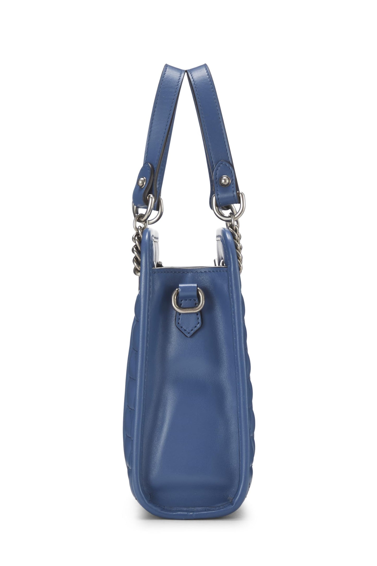 Gucci, sac à bandoulière convertible GG Marmont en cuir bleu d'occasion, bleu