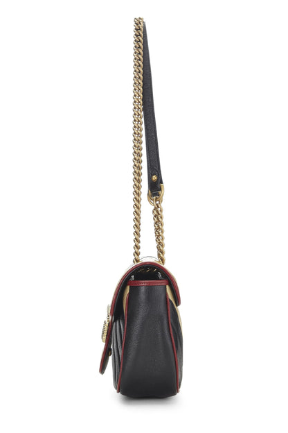 Gucci, sac à bandoulière GG Marmont en cuir multicolore Torchon, petit modèle, d'occasion