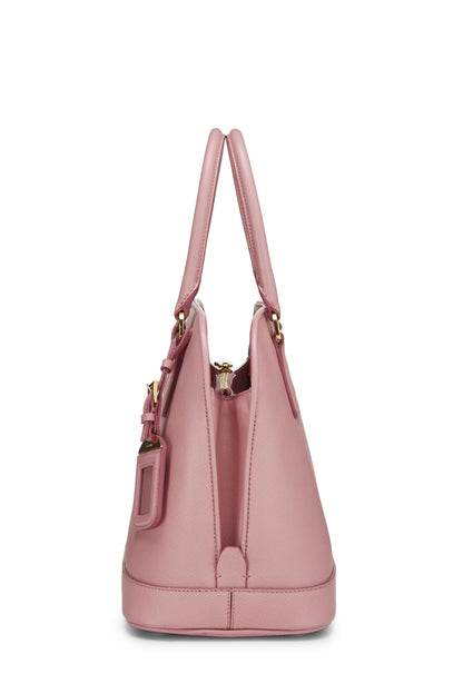 Prada, Pre-Loved Pastel Pink Saffiano Dome Tote, Pink