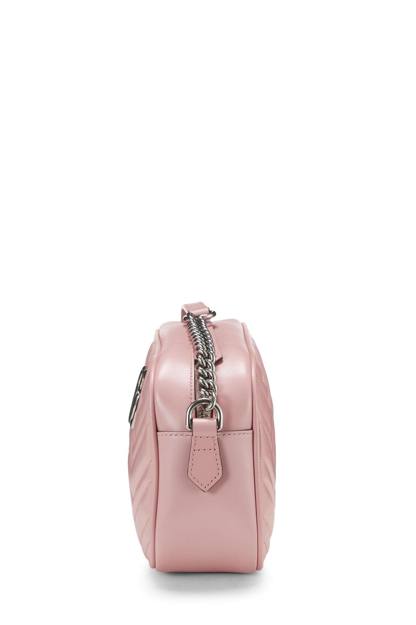 Gucci, Pre-Loved Pink Leather GG Marmont Crossbody Bag Small, Pink