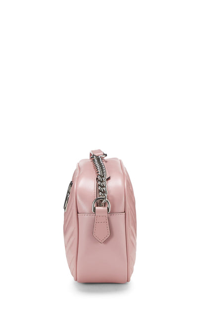 Gucci, sac à bandoulière GG Marmont en cuir rose d'occasion, petit modèle, rose