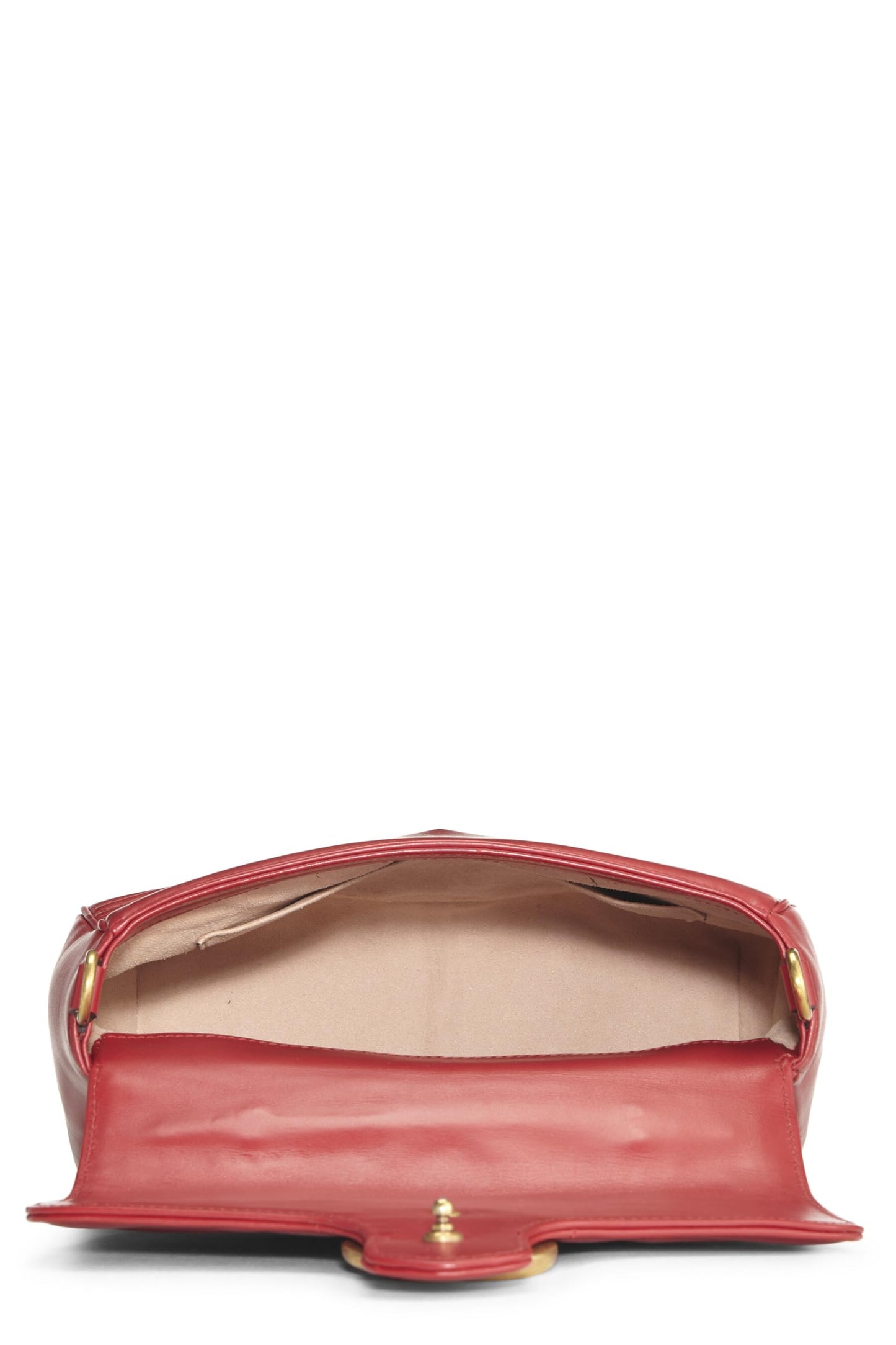 Gucci, sac à bandoulière GG Marmont en cuir rouge d'occasion, petit modèle, rouge