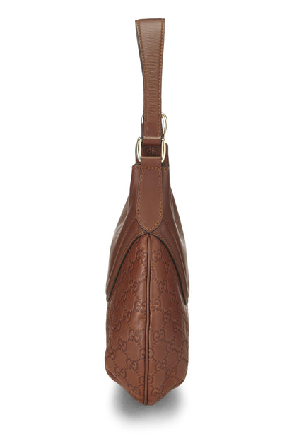 Gucci, sac hobo en cuir marron Guccissima d'occasion, marron