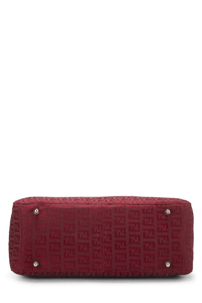 Fendi, sac à main en toile Zucchino rouge d'occasion, petit modèle, rouge