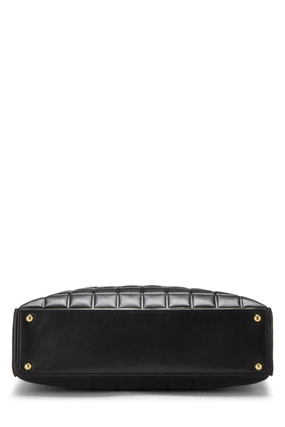 Chanel, sac fourre-tout en cuir d'agneau noir d'occasion, noir