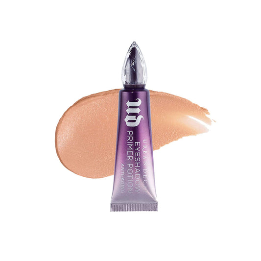 Urban Decay Anti-Aging Eyeshadow Primer Potion (format voyage), Nude Eye Primer, améliore l'apparence des ridules et de la texture, lisse et prépare la base des paupières pour une couleur vibrante, maquillage des yeux sans plis - 0,16 fl oz