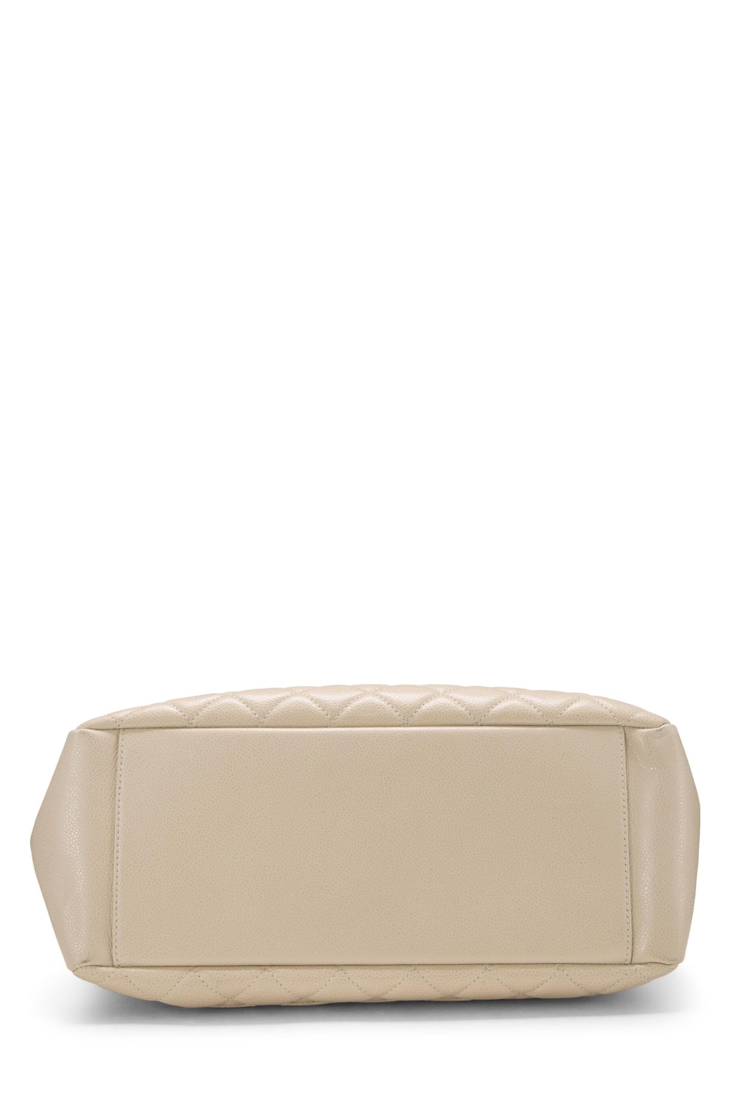 Chanel, Grand sac cabas matelassé beige Caviar d'occasion (GST), beige