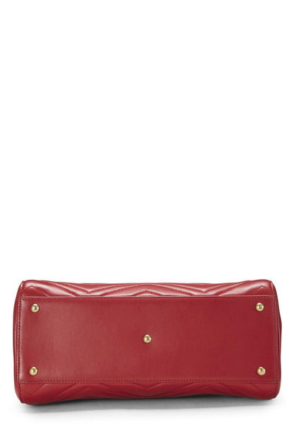 Gucci, sac à main GG Marmont en cuir rouge d'occasion, petit modèle, rouge