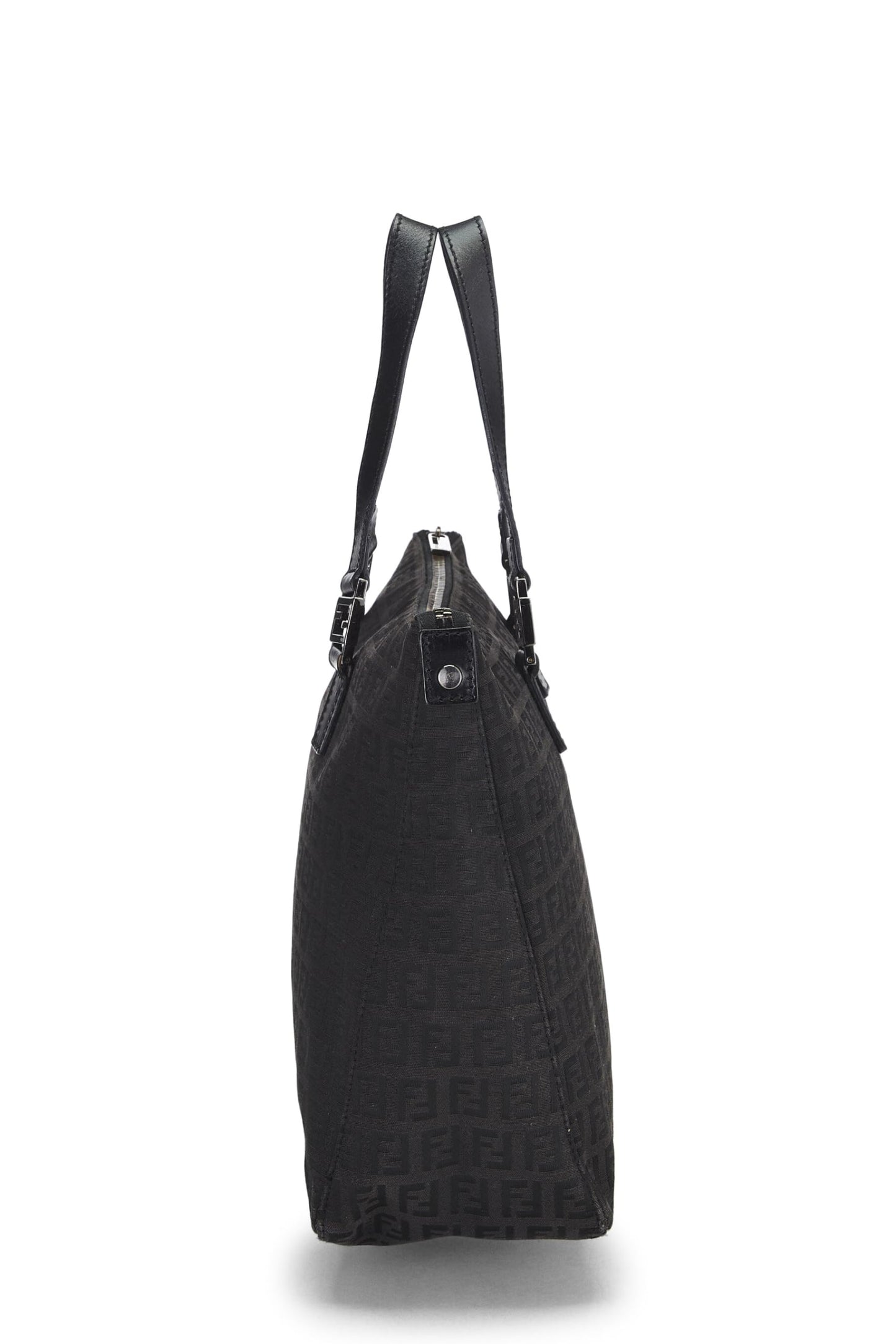 Fendi, sac fourre-tout en toile Zucchino noir d'occasion, petit modèle, noir