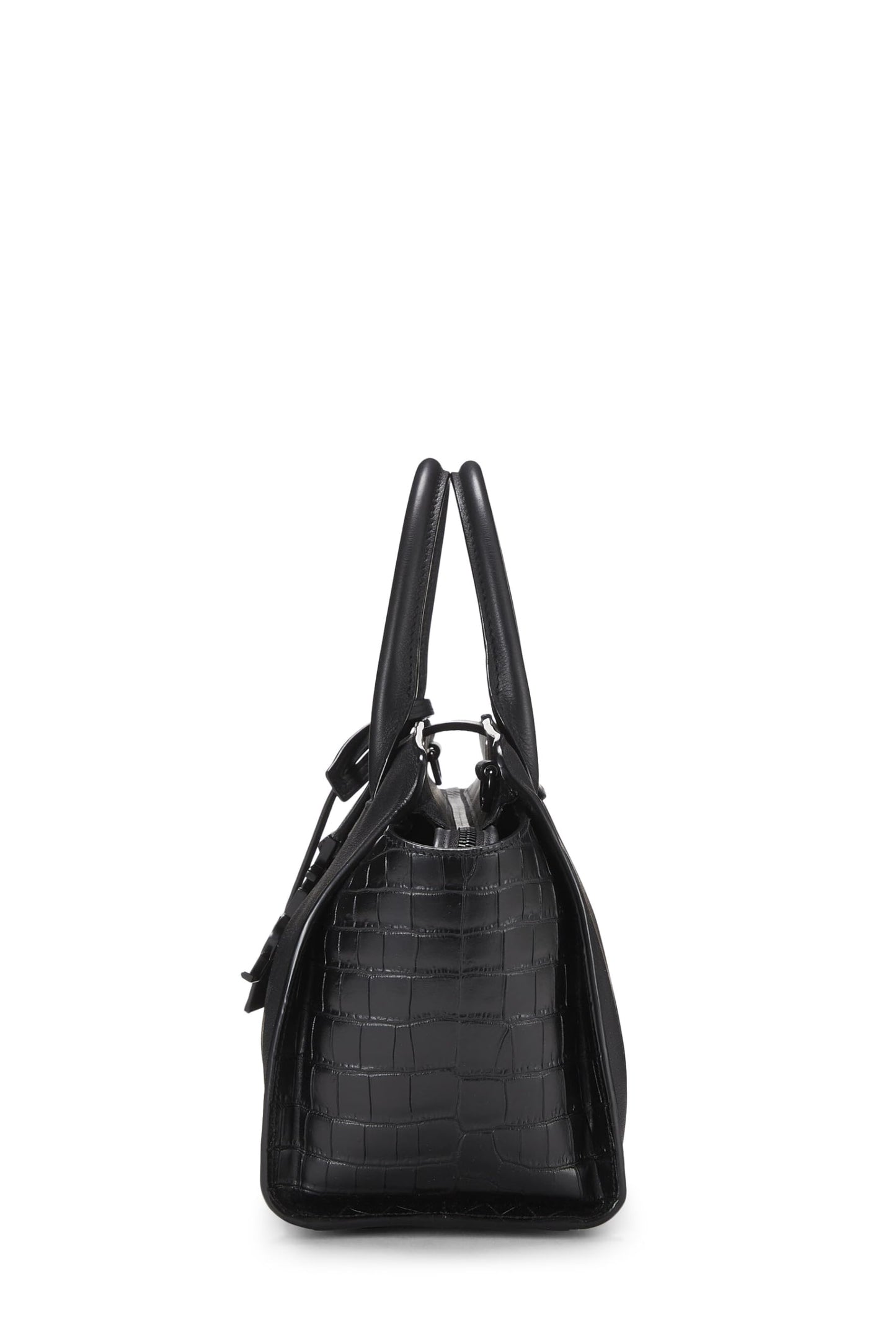 Yves Saint Laurent, Pre-Loved Black Leather Downtown Cabas Baby, Black