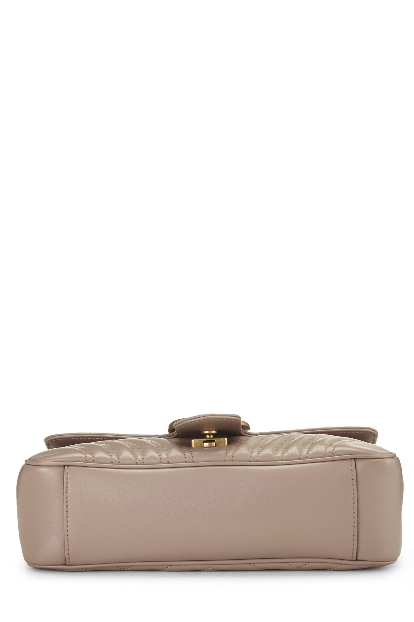 Gucci, sac à bandoulière GG Marmont en cuir beige d'occasion, petit modèle, beige