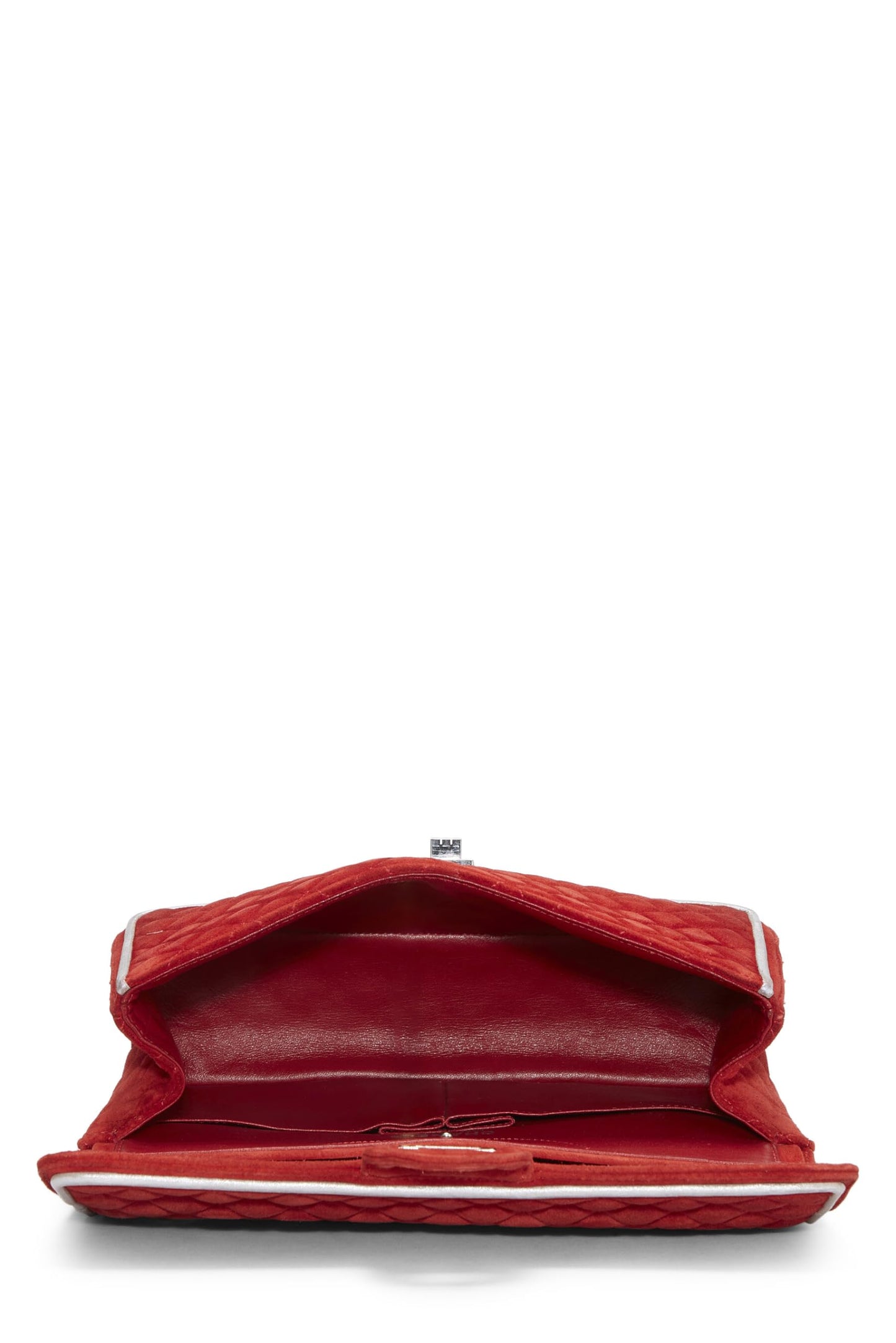 Chanel, Reissue Flap 226 en daim matelassé rouge d'occasion 2.55, rouge