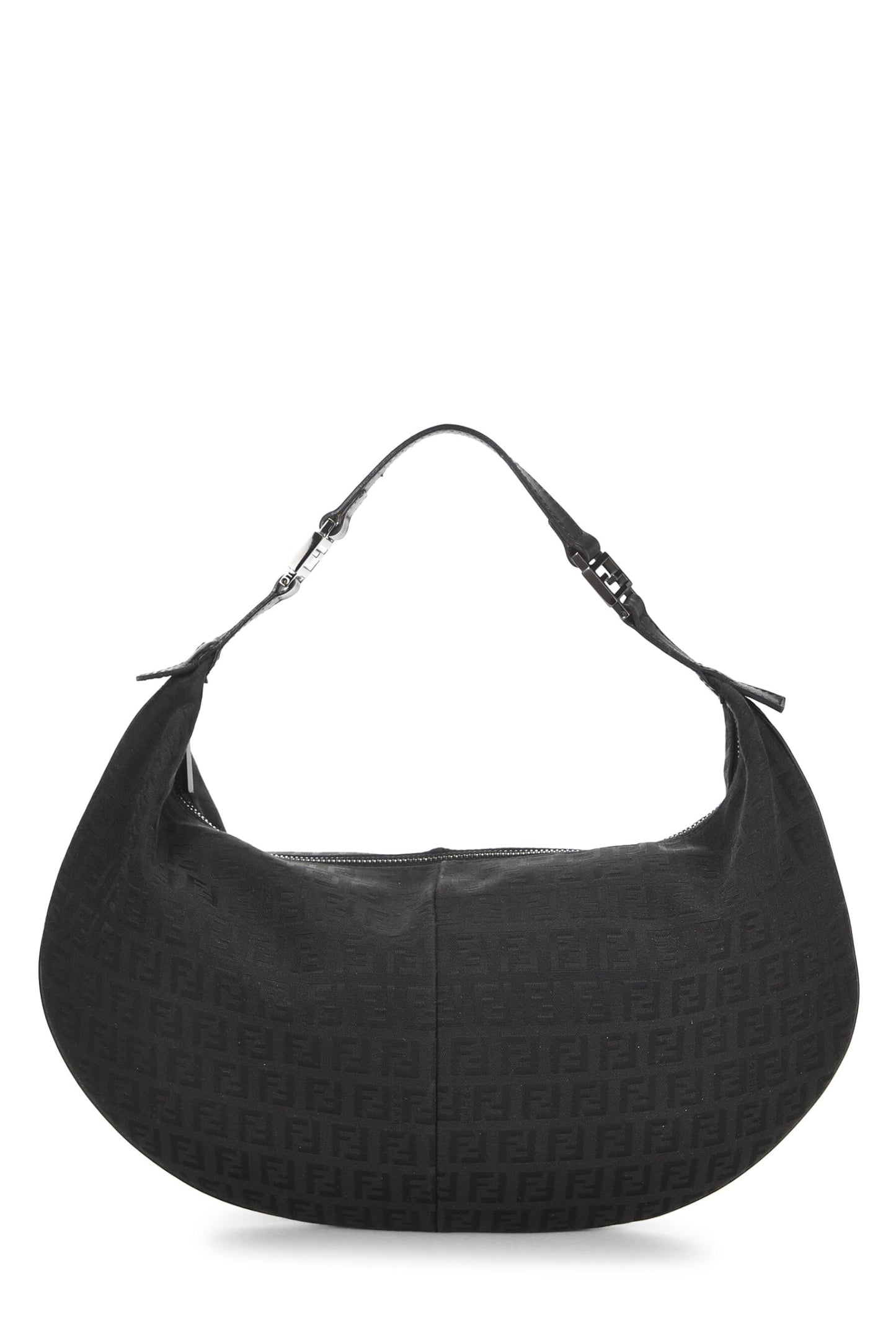 Fendi, sac hobo en toile noire Zucchino d'occasion, noir