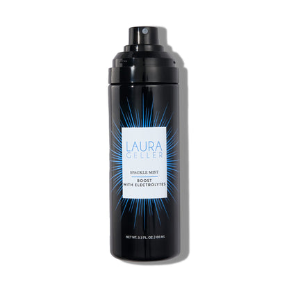 LAURA GELLER NEW YORK Spackle Mist Boost Setting Spray con electrolitos - Spray de maquillaje de larga duración con protección contra la luz azul - Spray fijador de maquillaje Dewy Skin