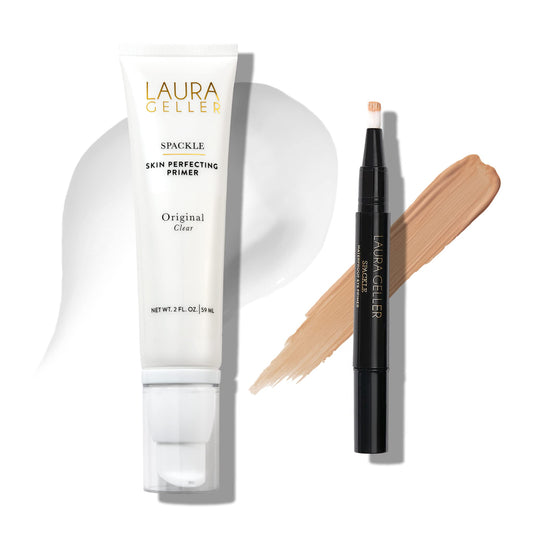 LAURA GELLER NEW YORK Spackle Super-Size Skin Perfecting Makeup Primer - Original + Eye Spackle Waterproof Eyeshadow Primer - Universal