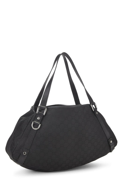 Gucci, sac fourre-tout Abbey en nylon noir GG d'origine d'occasion, noir