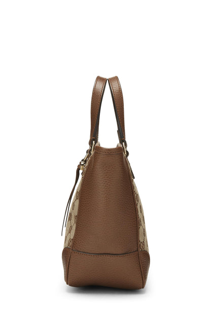 Gucci, sac fourre-tout à poignée supérieure Bree en toile GG marron d'origine d'occasion, marron