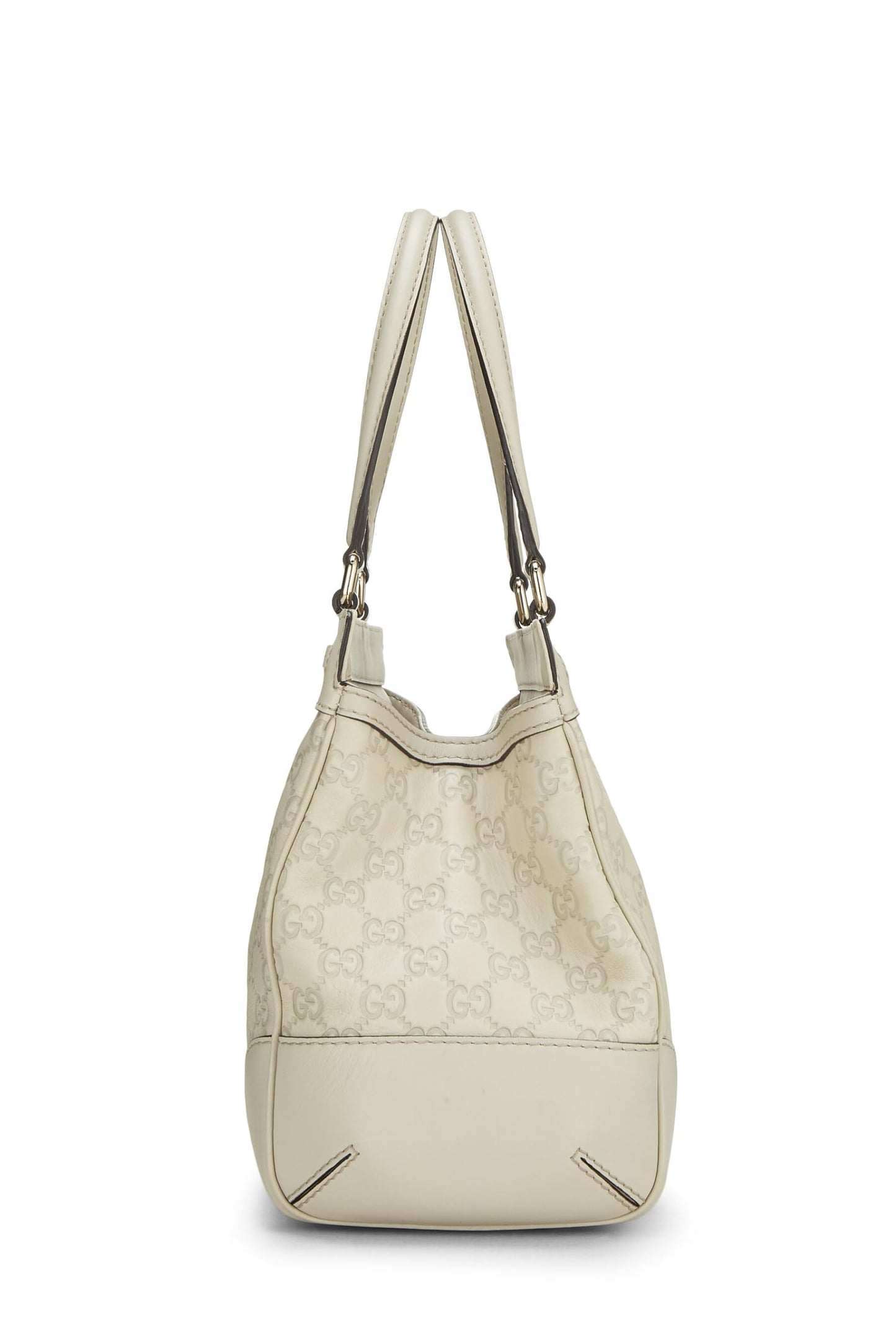 Gucci, sac fourre-tout double Mayfair Guccissima blanc d'occasion, blanc