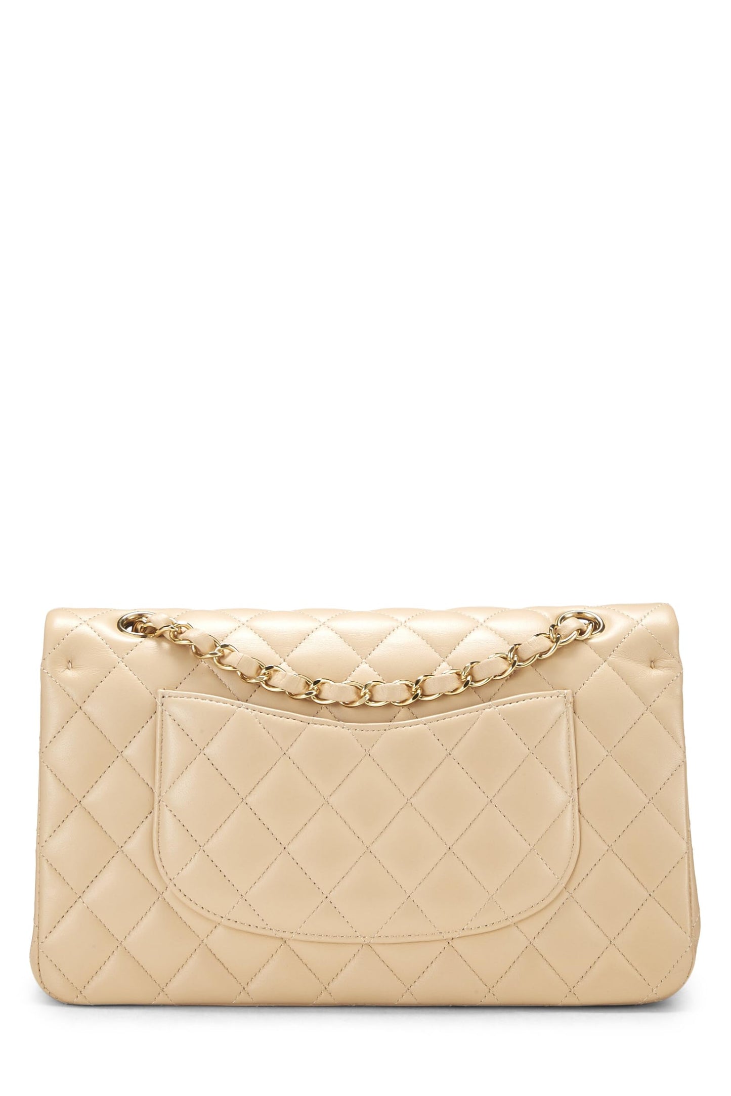 Chanel, Pre-Loved Beige Quilted Lambskin Classic Double Flap Medium, Beige