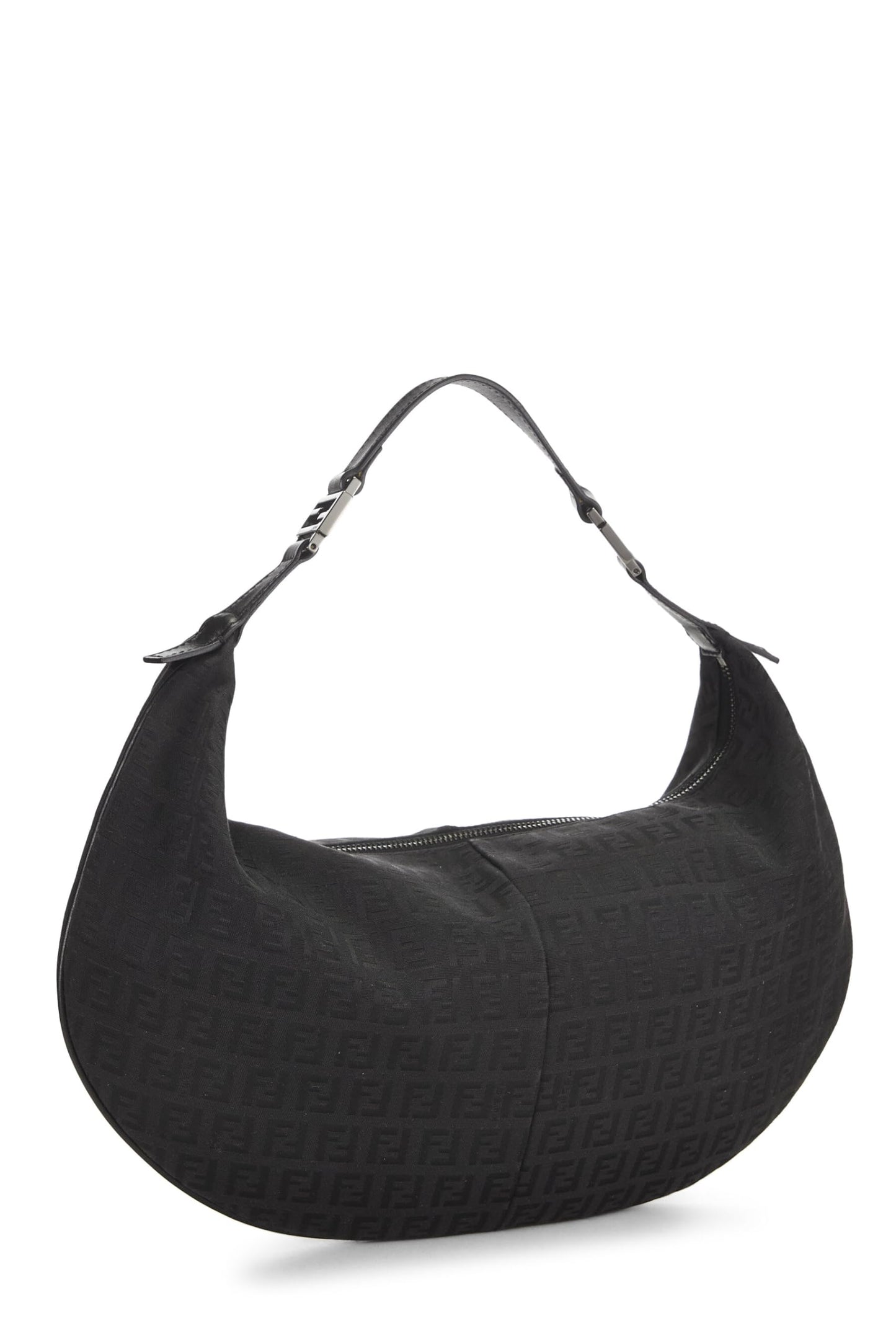 Fendi, sac hobo en toile noire Zucchino d'occasion, noir