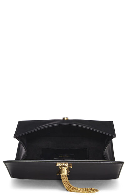 Saint Laurent, Pre-Loved Black Calfskin Kate with Tassel Medium, Black