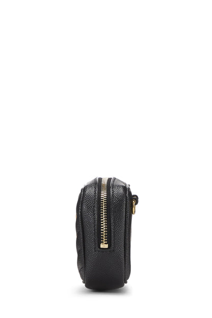 Saint Laurent, Bolso cámara Lou para bebé de piel de becerro acolchada granulada negra Pre-Loved, Negro