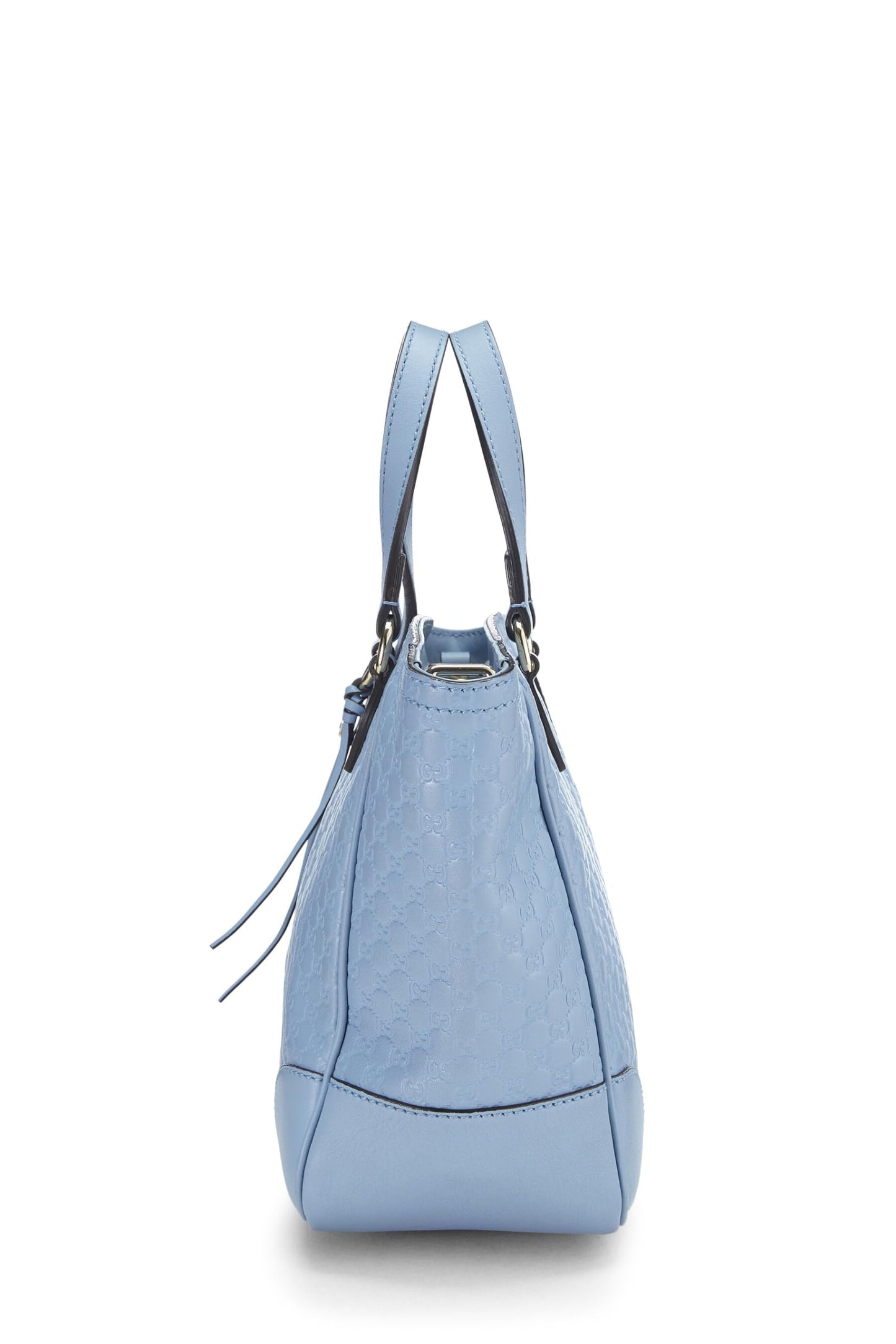 Gucci, sac à main Bree Top Handle Small en cuir Microguccissima bleu d'occasion, bleu