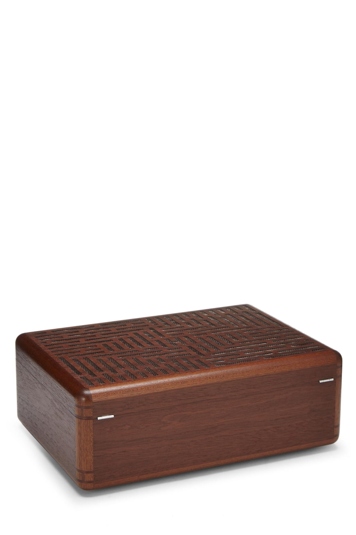 Hermès, Pre-Loved Brown Wood Lizard Cigar Box, Brown