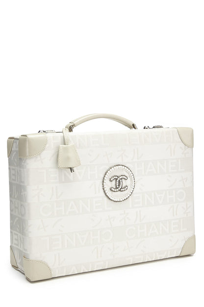 Chanel, Pre-Loved White Satin Ginza Briefcase LTD, White