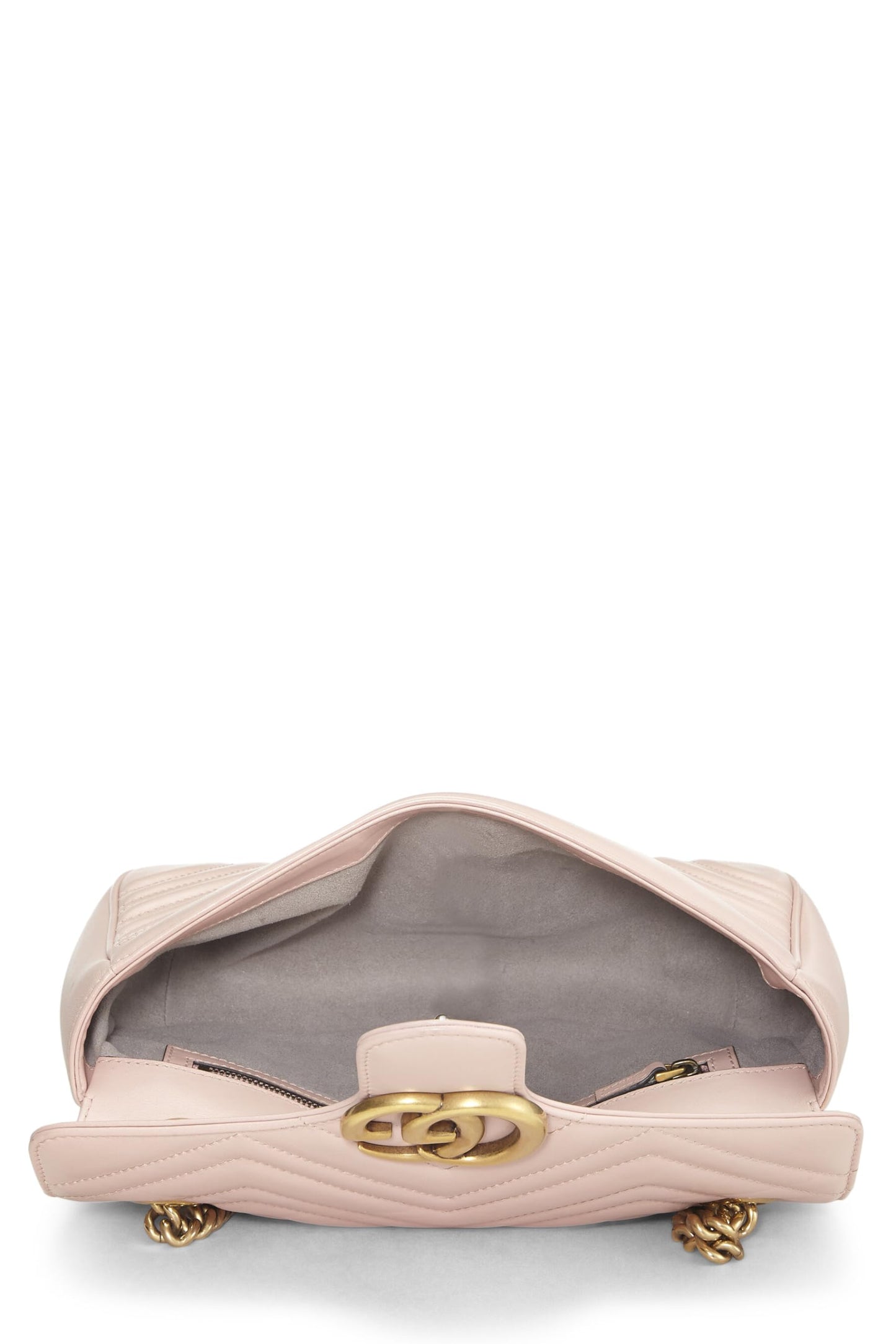 Gucci, sac à bandoulière GG Marmont en cuir rose d'occasion, petit modèle, rose