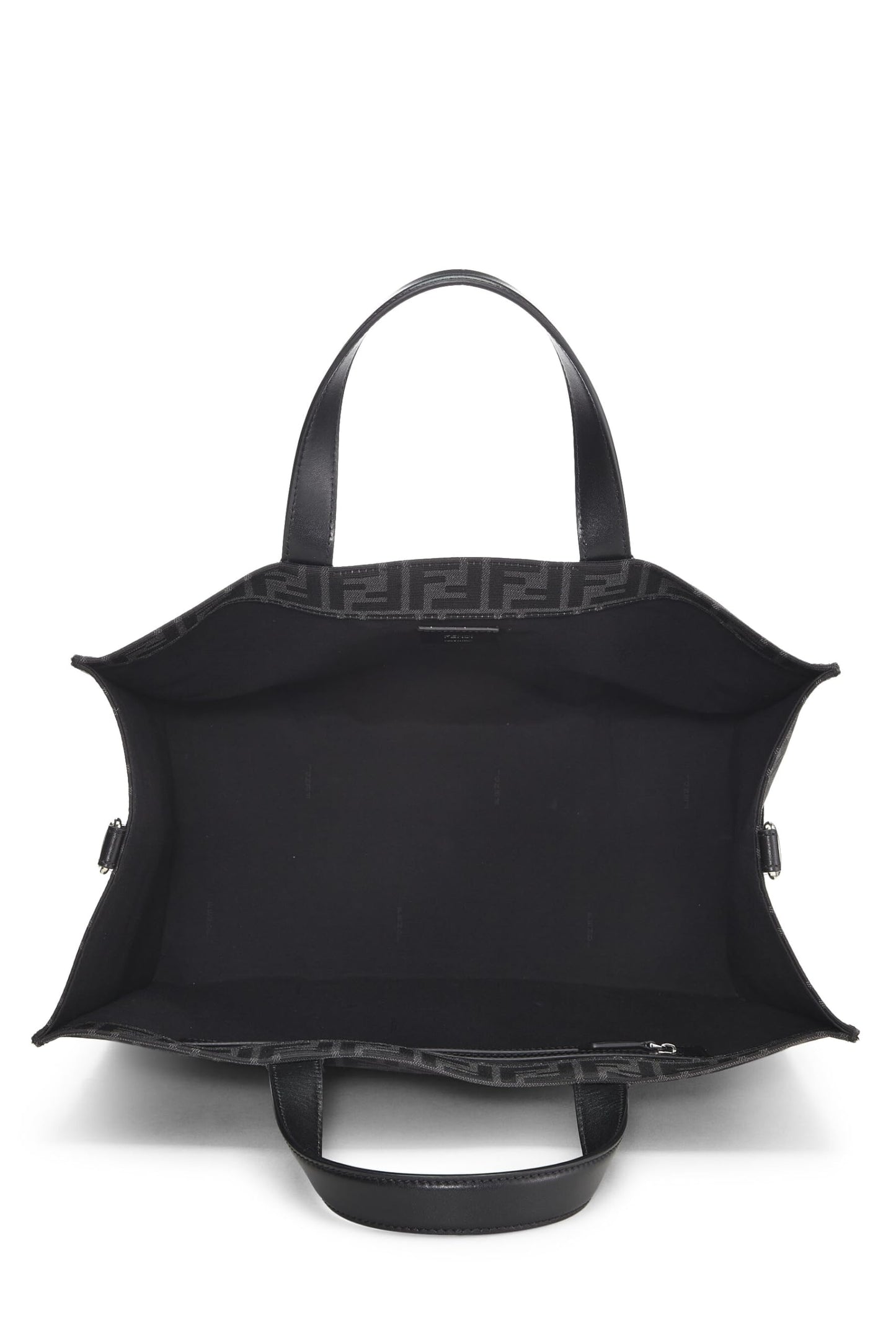 Fendi, sac fourre-tout en toile noire Zucca d'occasion, noir