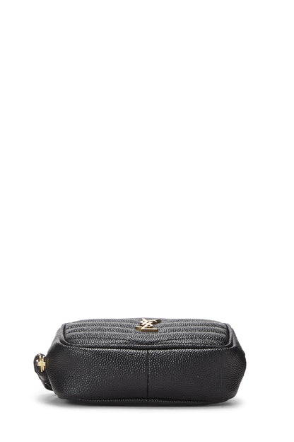 Saint Laurent, Bolso cámara Lou para bebé de piel de becerro acolchada granulada negra Pre-Loved, Negro