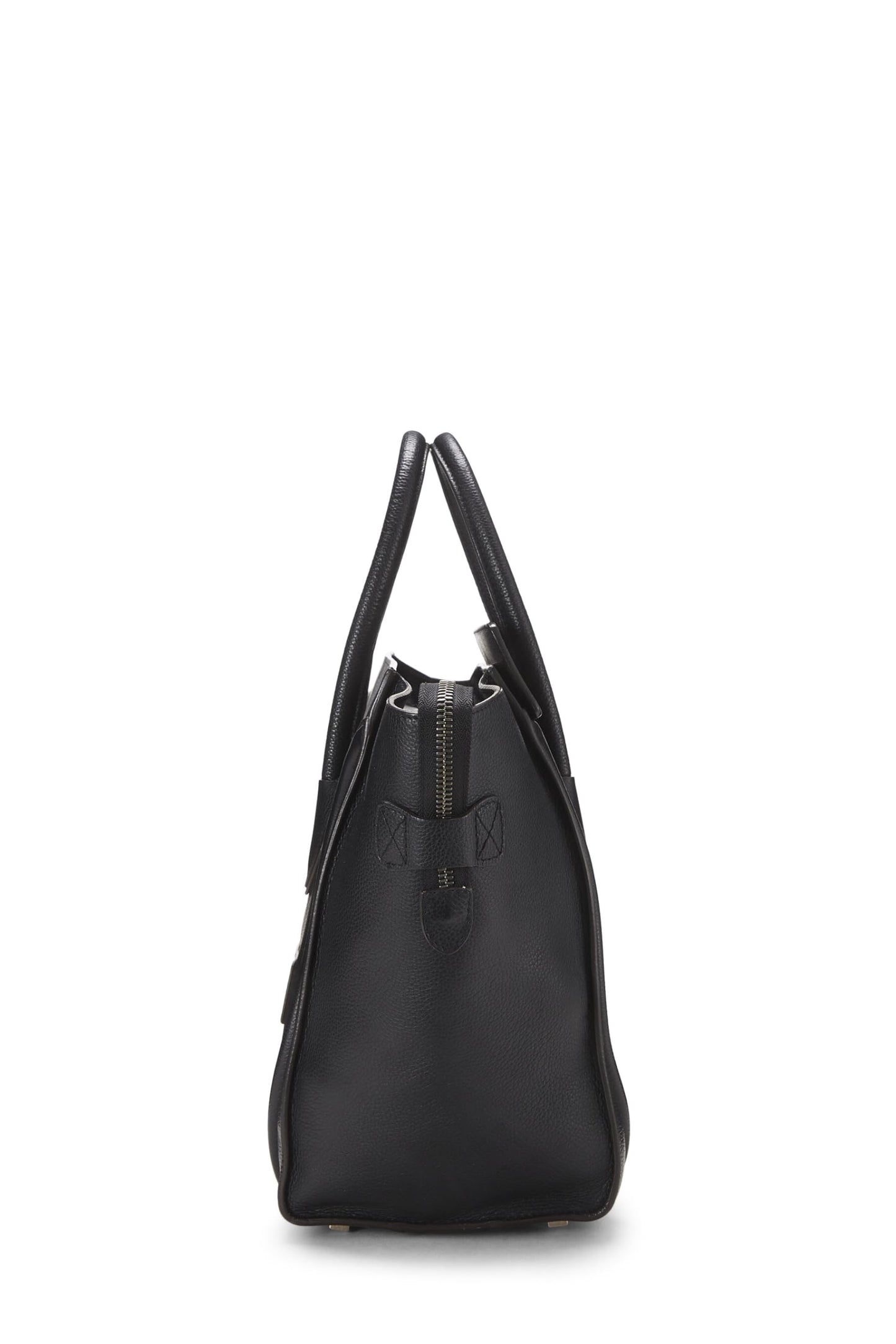 Céline, Pre-Loved Black Drummed Calfskin Luggage Mini, Black