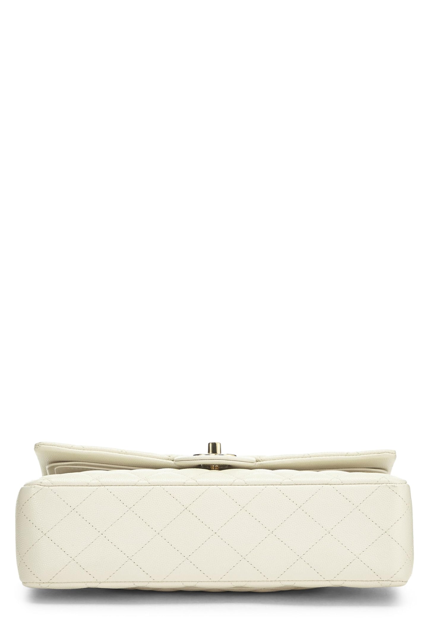 Chanel, Pre-Loved White Quilted Caviar Classic Double Flap Medium, White