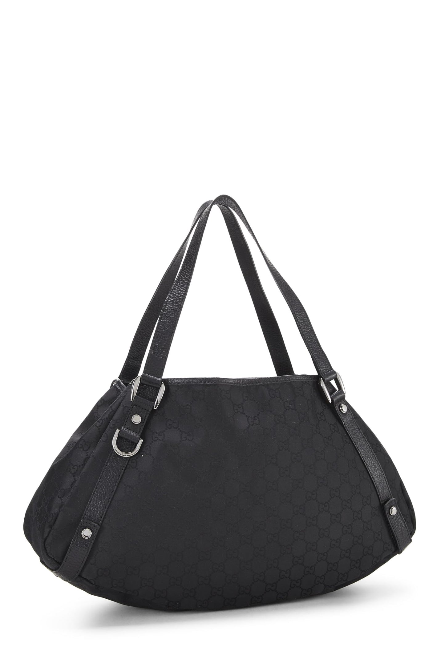 Gucci, sac fourre-tout Abbey en nylon noir GG d'origine d'occasion, noir