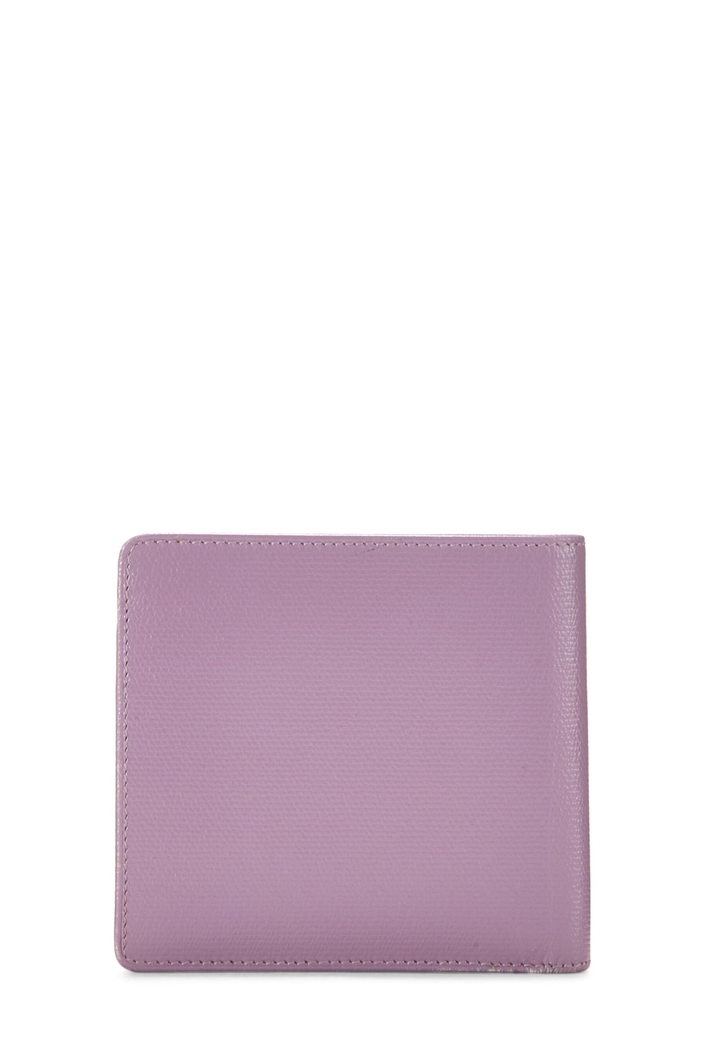 Chanel, Portefeuille à deux volets en cuir de veau violet d'occasion, violet