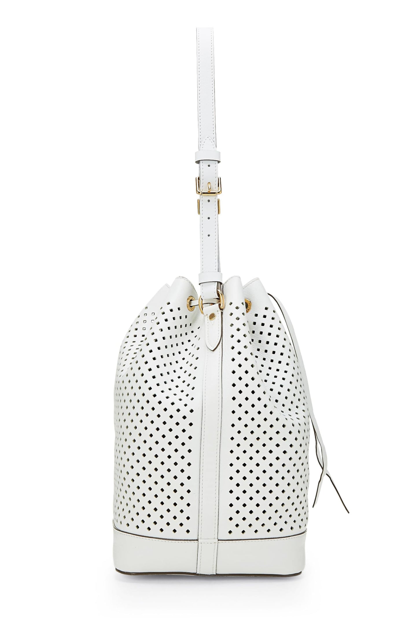 Louis Vuitton, Pre-Loved White Perforated Leather Noé, White