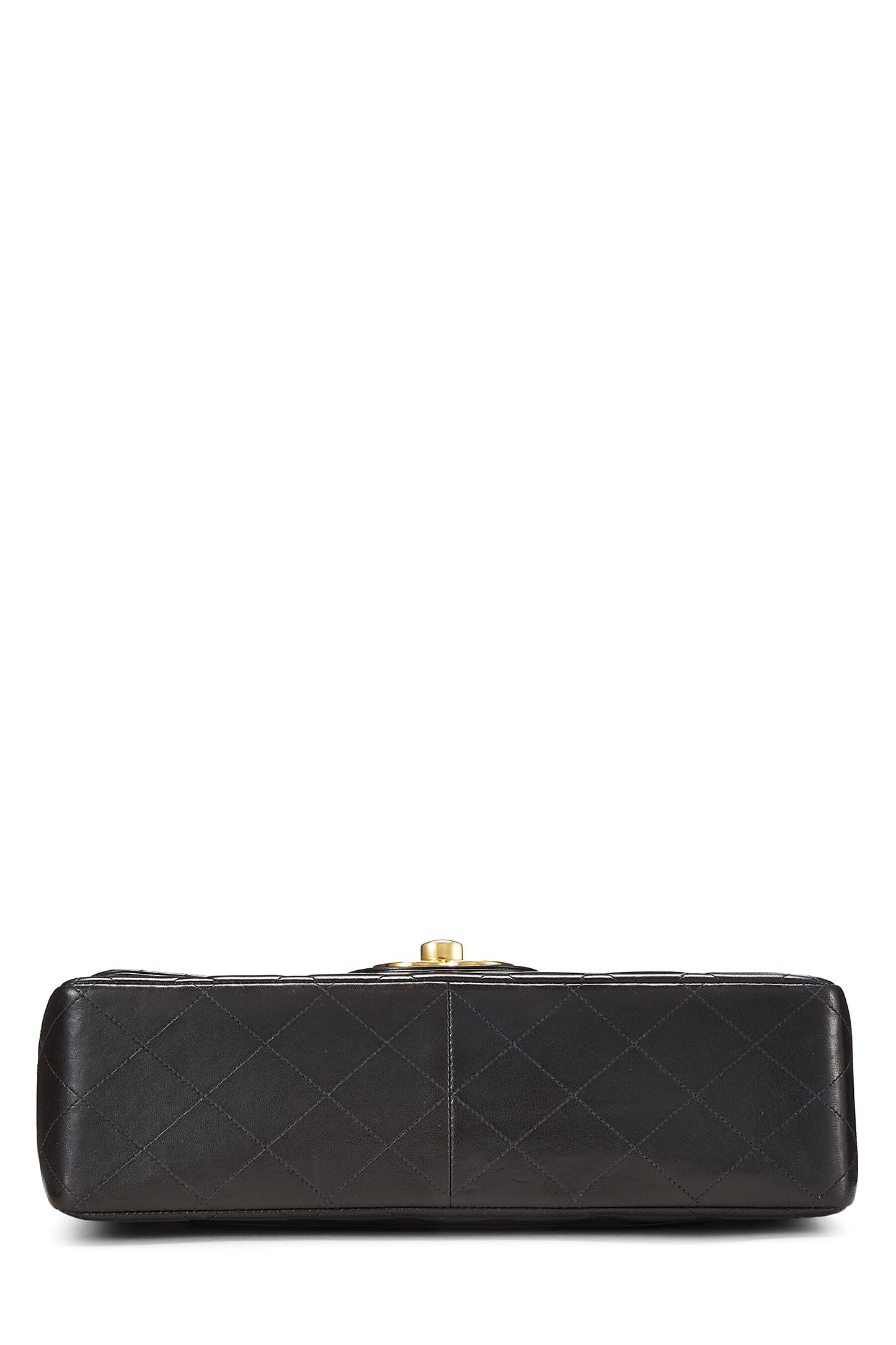 Chanel, Pre-Loved Black Quilted Lambskin Half Flap Jumbo, Black