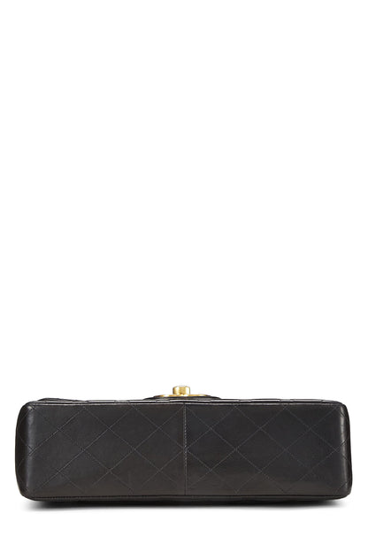 Chanel, Pre-Loved Black Quilted Lambskin Half Flap Jumbo, Black